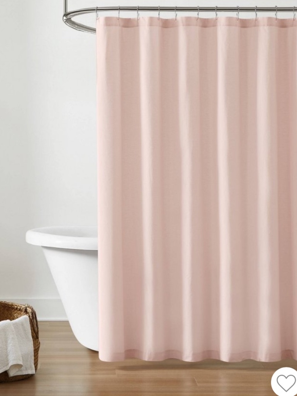 Brooklyn Loom Solid Cotton Percale Shower Curtain Blush. 72"x72" new